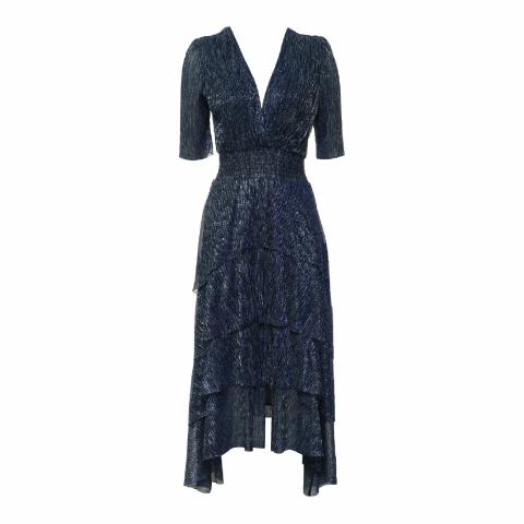 Sell Maje Glitter Ruffle Dress - Blue | HuntStreet.com