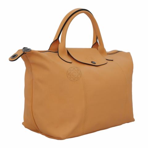 Sell Longchamp Le Pliage S Cuir Top Handle Bag Orange HuntStreet