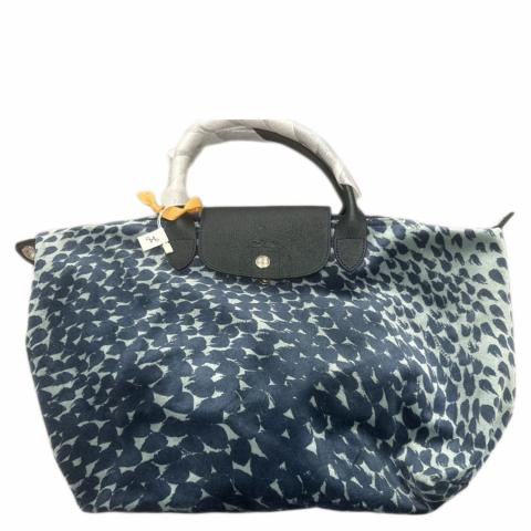 Sell Longchamp Printed Velvet Le Pliage Tote Blue