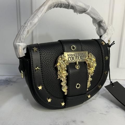 Sell Versace Jeans Couture Halfmoon Star Studded Bag - Black