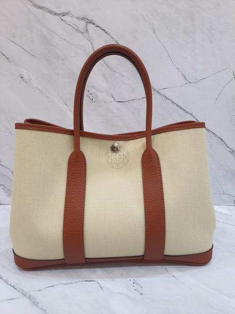 Sell Hermes Garden Party 30 Canvas Beton Cuivre Brown Off White HuntStreet