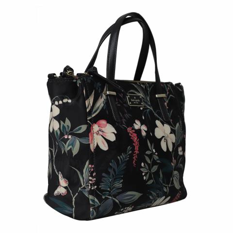 Kate Spade NY deals Black Floral Wilson Road Botanical Alyse Satchel Purse Handbag