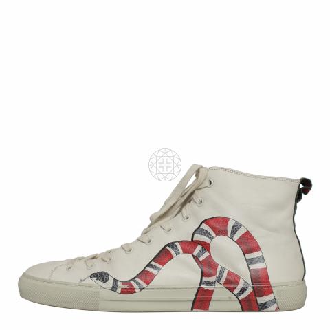 Sell Gucci Snake High Top Leather Sneakers White HuntStreet