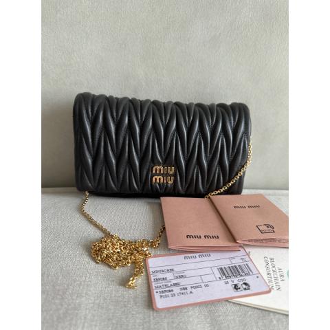 Sell Miu Miu Matelasse Nappa Leather Mini Bag - Black