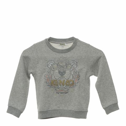 Sell Kenzo Kids Tiger Embroidered Sweater in Grey Grey