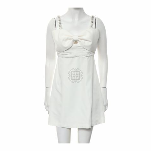 self portrait taffeta bow mini dress Self-Portrait Taffeta Bow Mini Dress in White