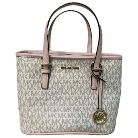 Sell Michael Kors Jet Set Travel Signature XS Top Zip Pink/White