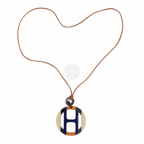 Sell Hermès H Equipe Pendant Necklace - Blue | HuntStreet.com