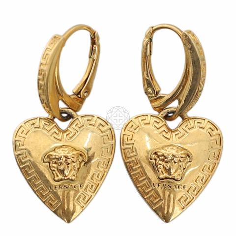 Sell Versace Logo Heart Earrings Gold HuntStreet