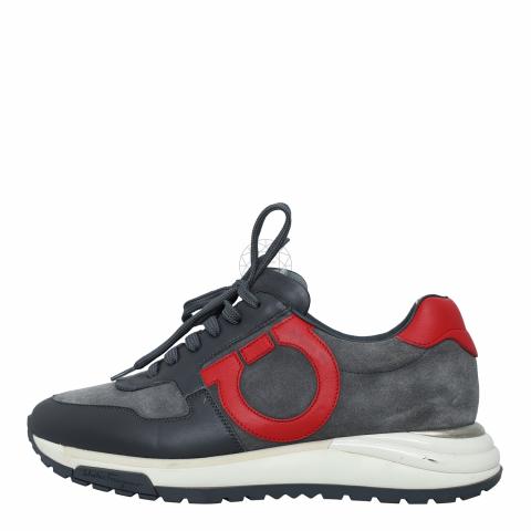 Salvatore Ferragamo Gancini Suede Sneakers Grey