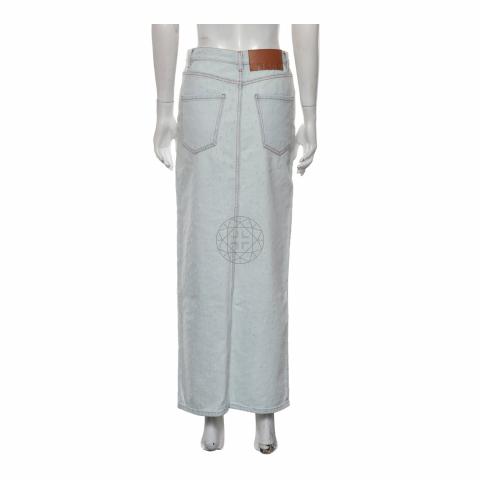 Sell MSGM Distressed Slit Denim Skirt - Light Blue