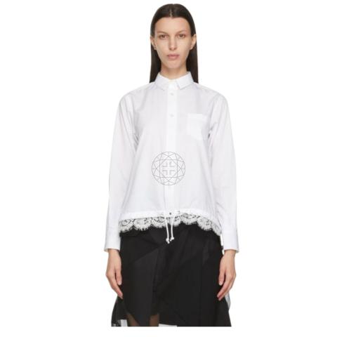 【送料&関税込】Sacai Embroidered Poplin Top サカイ(Sacai)サカイ FLORAL EMBROIDERED PATCH COTTON POPLIN