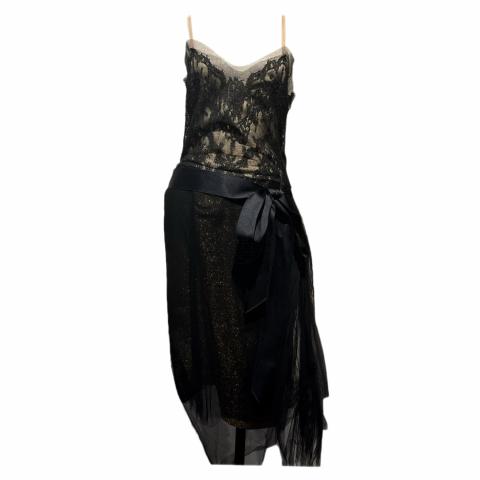 Sell Lanvin Vintage Chiffon Lace dress - Black | HuntStreet.com