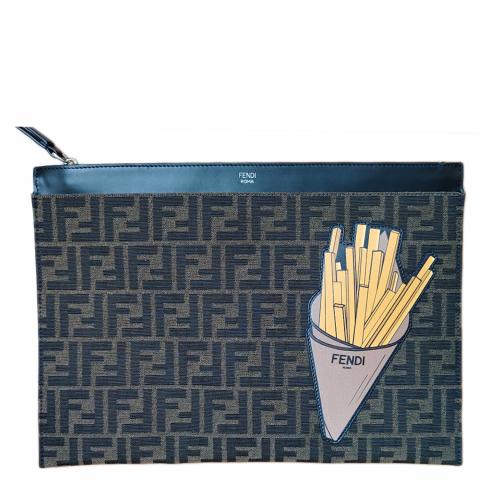Fendi French Fries Flat Pouch Brown