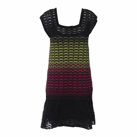 Sell M By Missoni Sleeveless Dress Black/Pink/Yellow/Multicolor