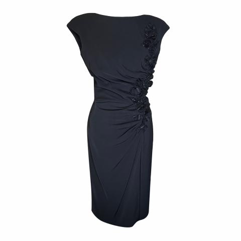 Sell Elie Saab Black Bare Back Body-con Dress with puff embroidery - Black  | HuntStreet.com