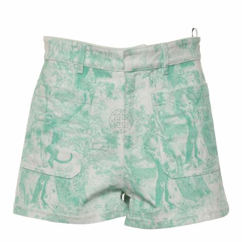 Sell Christian Dior Toile de Jouy Denim Shorts Green