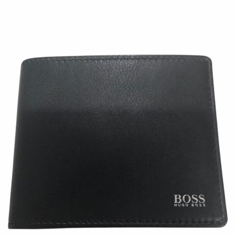 Boss by Hugo Boss Classic Smooth Leather Billfold Wallet with Coin Purse  Key Chain Black