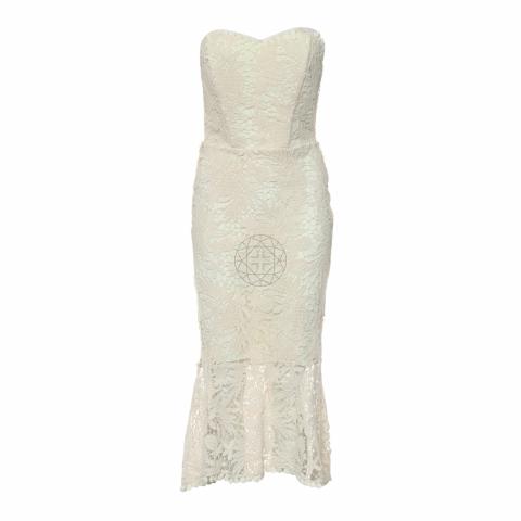 Sell Maria Lucia Hohan Lace Strapless Dress in White - Off-White |  HuntStreet.com