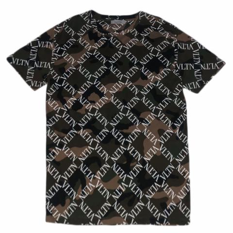 Sell Valentino Green Camouflage Logo Grid Print Shirt - Green