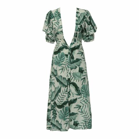 Sell Johanna Ortiz x H&M Leaf Printed Dress - Green | HuntStreet.com
