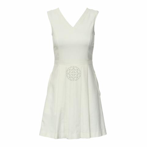 theory white pleated dress Sleek Poplin Pleated Midi Dress