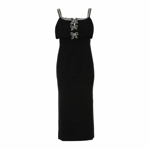 Sell Self Portrait Crepe Bow Midi Dress - Black | HuntStreet.com