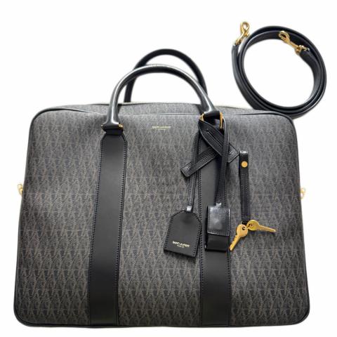 Sell Saint Laurent Monogram Museum Briefcase - Brown | HuntStreet.com