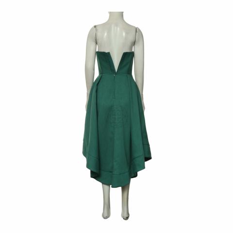 green emerald velvet dress CMEO COLLECTIVE Far Away Midi Dress Green Apple Floral