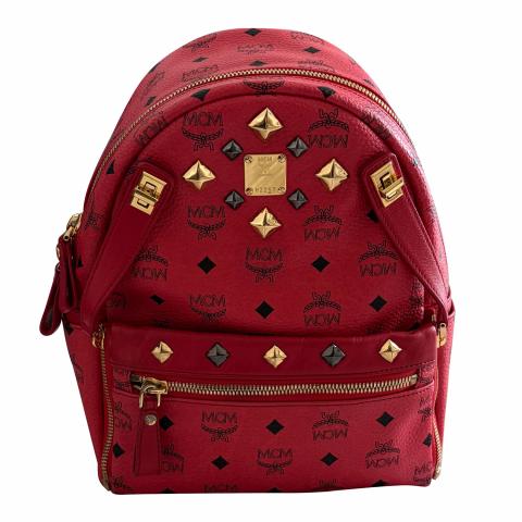 Sell MCM Cognac Visetos Coated Canvas Studded Dual Stark 