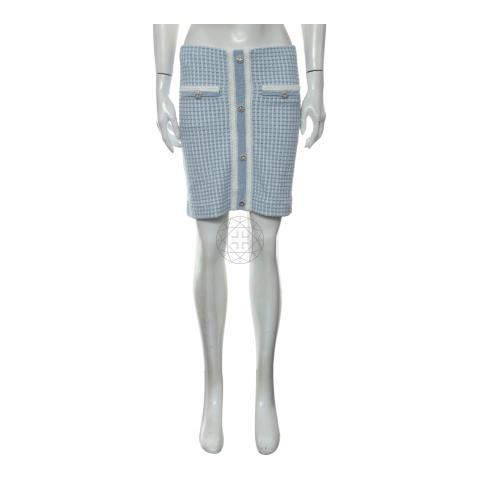Sell Self Portrait Lurex Knitted Mini Skirt - Blue | HuntStreet.com