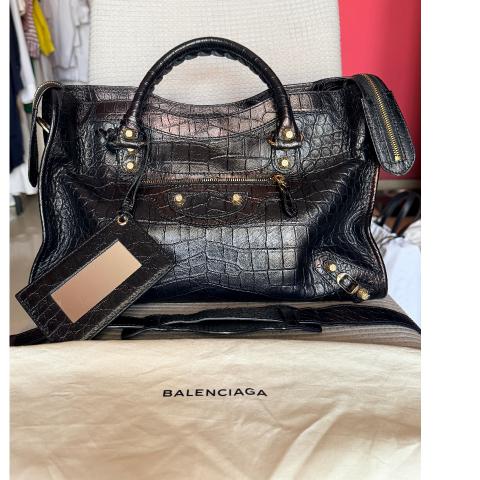 美品 BALENCIAGA CROCO HAND 2WAY BOSTON BAG 美品 BALENCIAGA CROCO