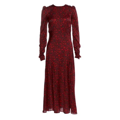 Sell Maje Ruched Floral Dress - Black/Red | HuntStreet.com