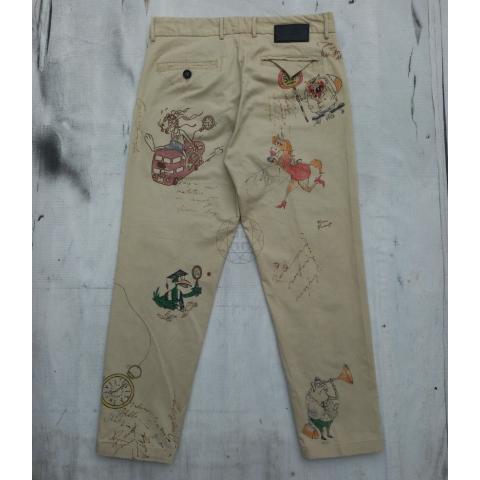 パンツ Burberry Sketch Print Cotton Chino Pants Sell Burberry Sketch Print Cotton Cropped Chinos - Multicolor