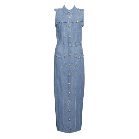 Sell Balmain Denim Sleeveless Dress - Blue | HuntStreet.com