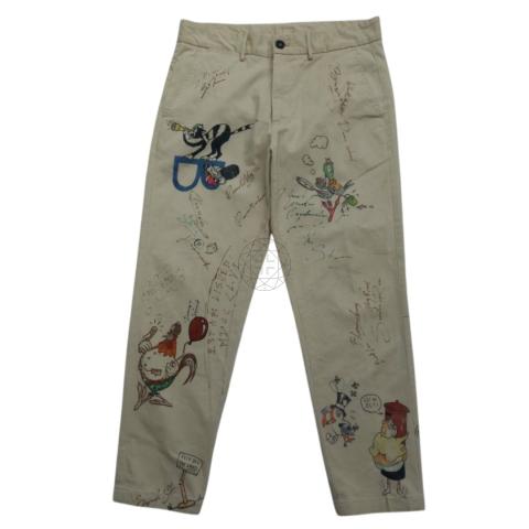 パンツ Burberry Sketch Print Cotton Chino Pants Sell Burberry Sketch Print Cotton Cropped Chinos - Multicolor