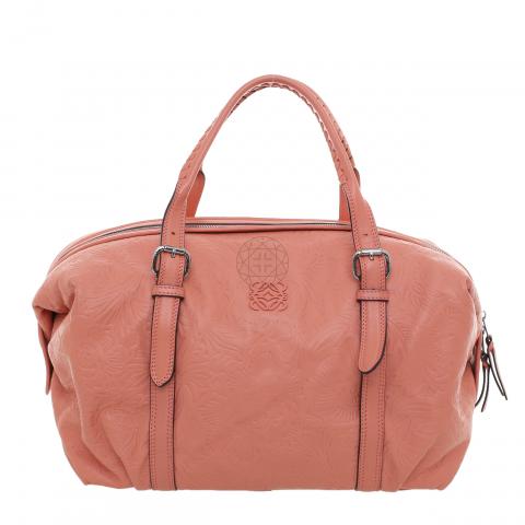 Sell Loewe Embossed Canela Boston Bag - Pink | HuntStreet.com
