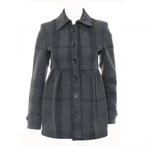 Sell Burberry Brit Plaid Wool Peacoat - Grey | HuntStreet.com